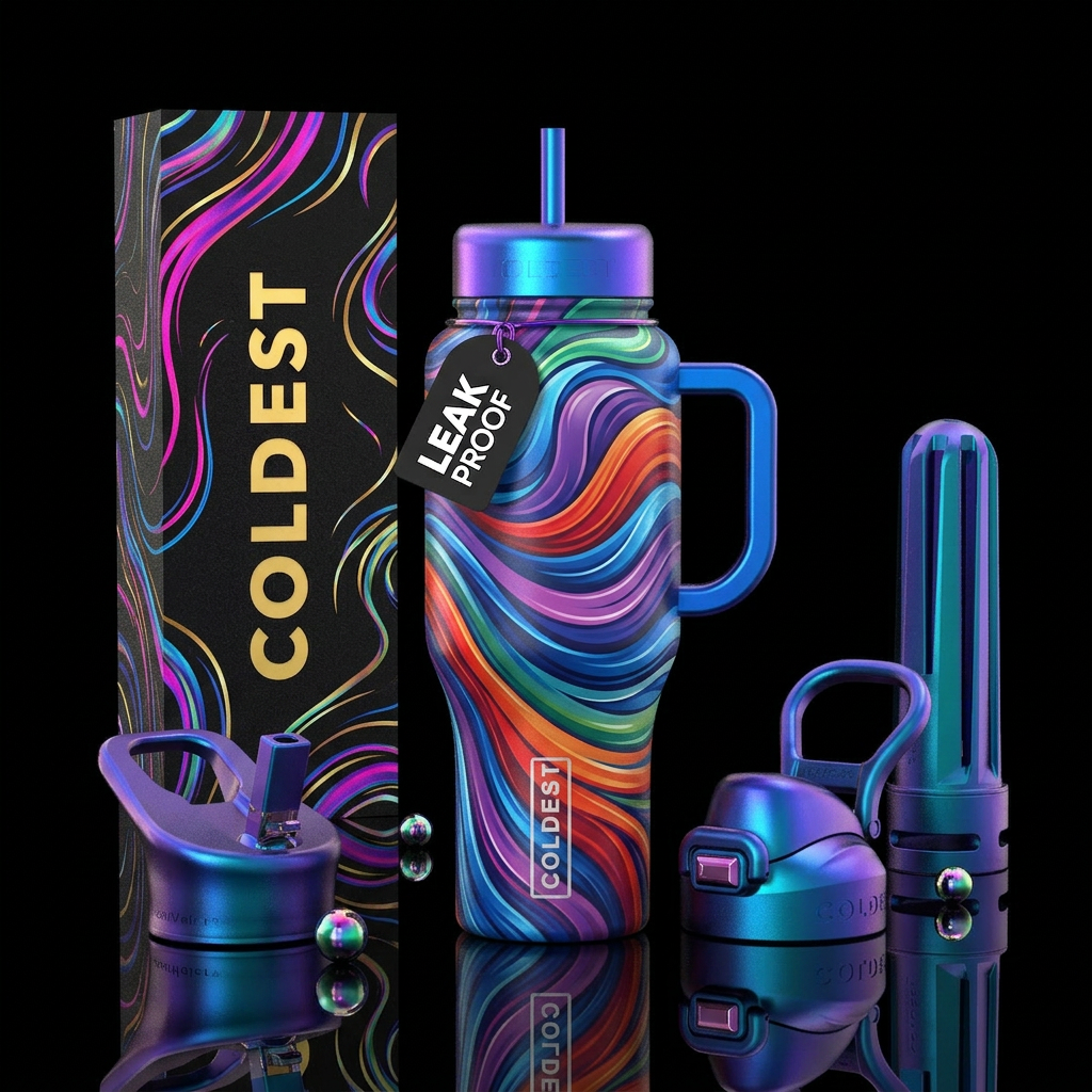 Waves of Color water bottle design