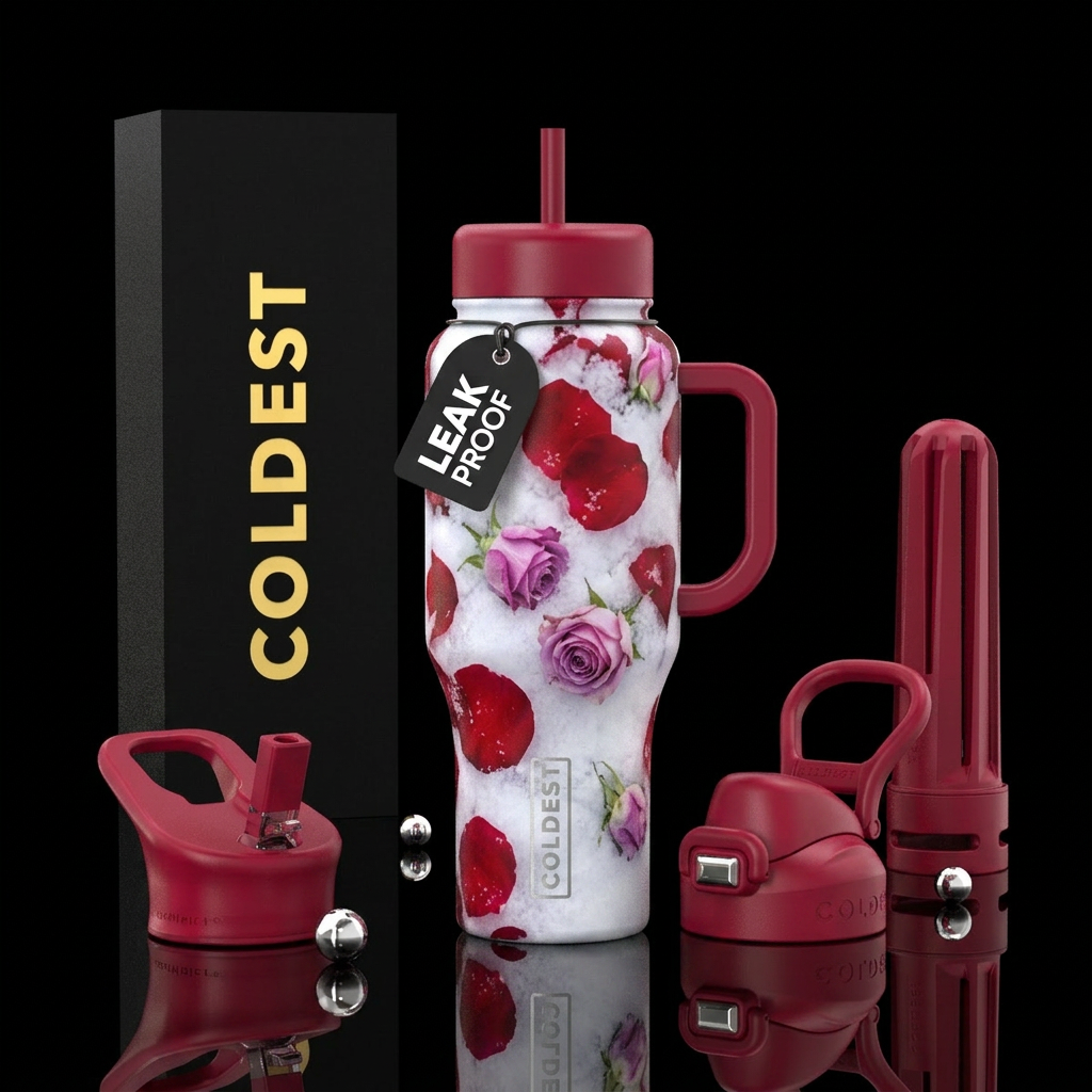 Petals in the Snow water bottle design