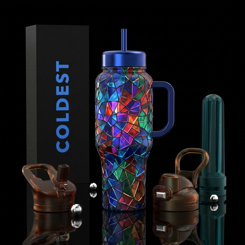 Shattered Glass water bottle design