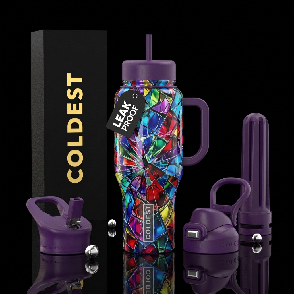 Shattered Glass water bottle design