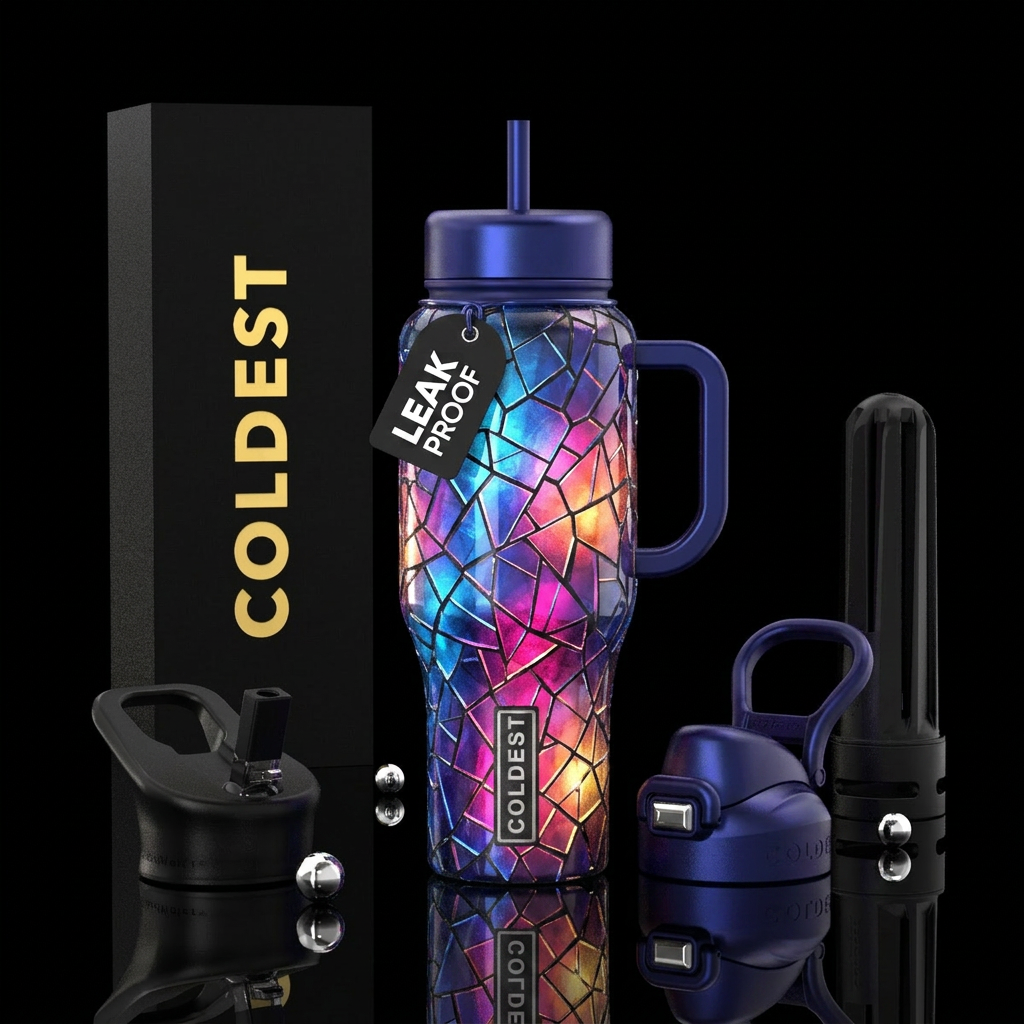 Shattered Glass water bottle design