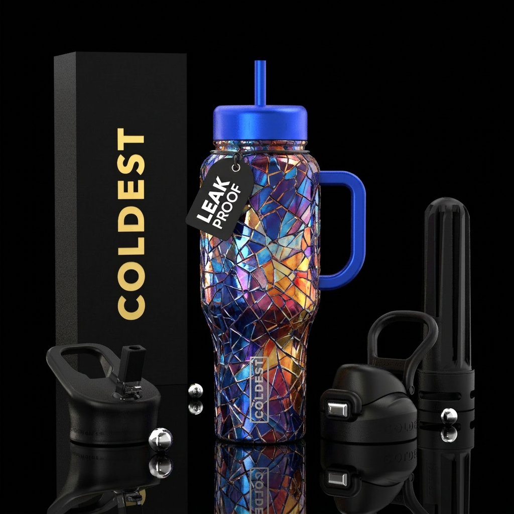 Shattered Glass water bottle design