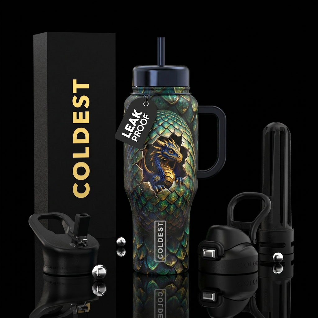 Green Dragon Is Born water bottle design