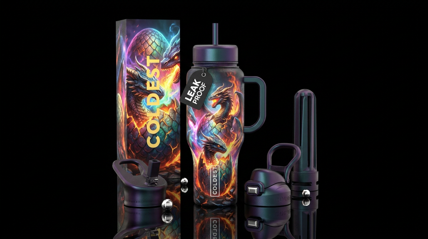 Rise of the Firey Dragons water bottle design