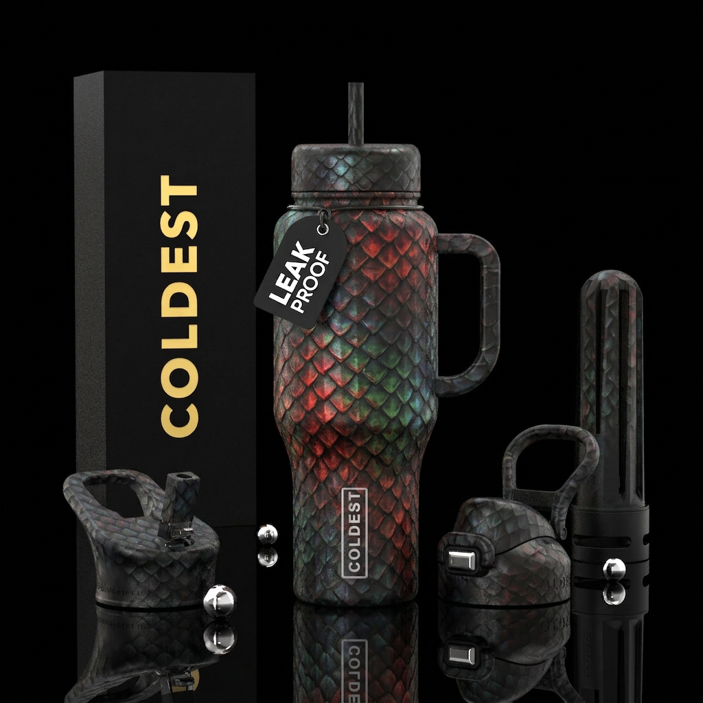 Smokey Dragon water bottle design