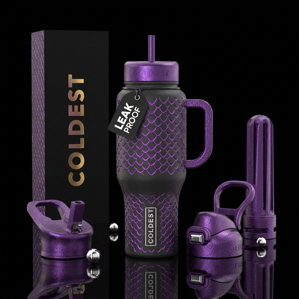 Purple Dragon water bottle design