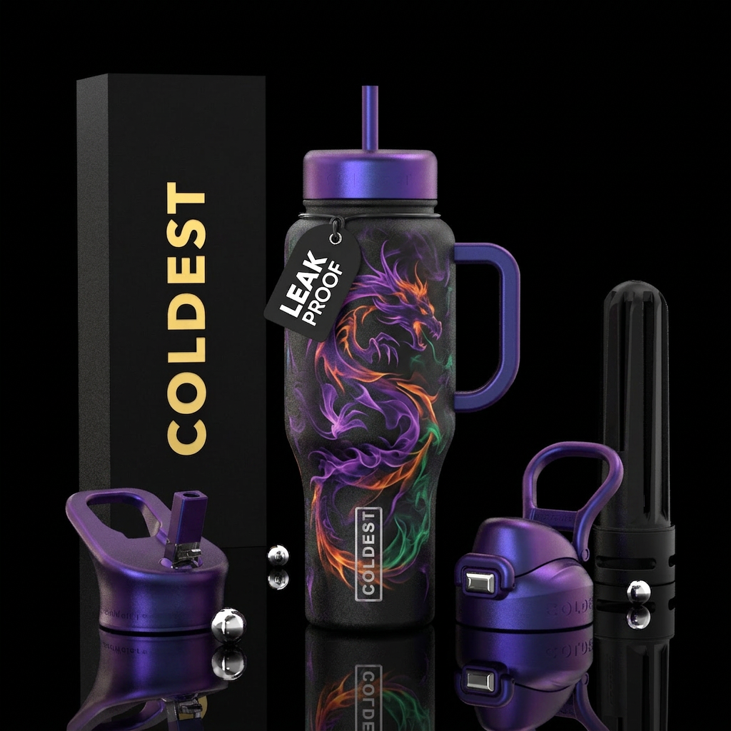 Smokey Dragon water bottle design