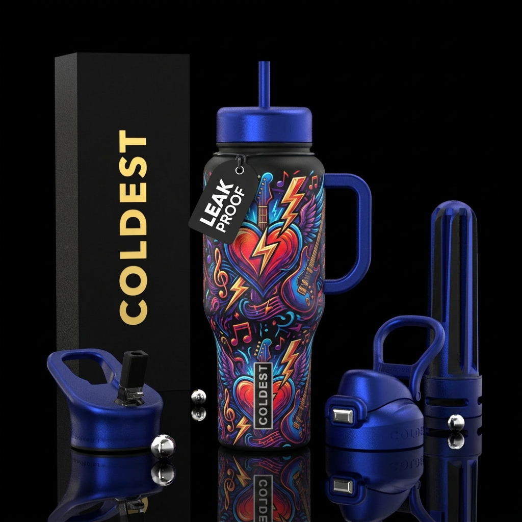 Love to Rock water bottle design