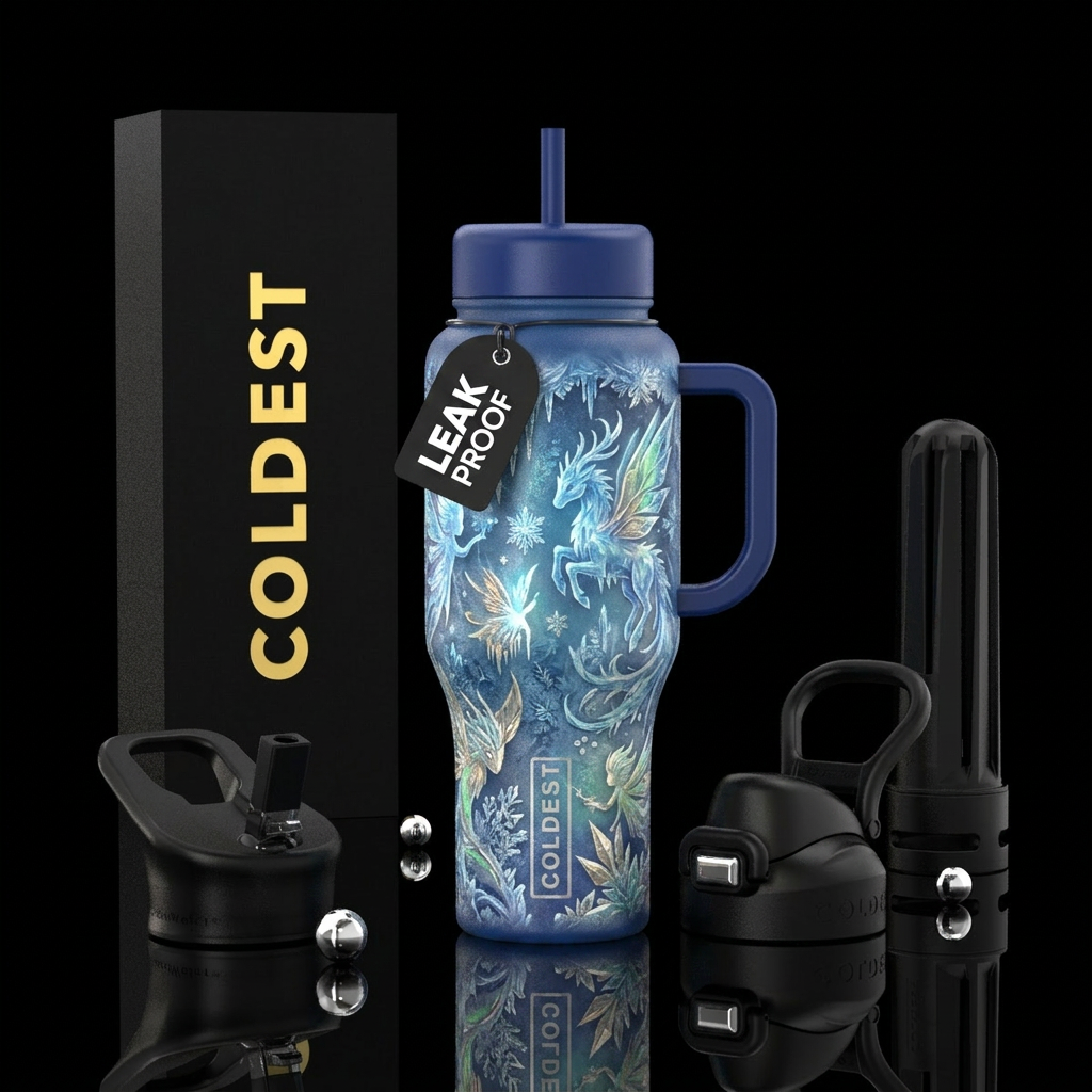 Coldie Unicorns and Fairies water bottle design