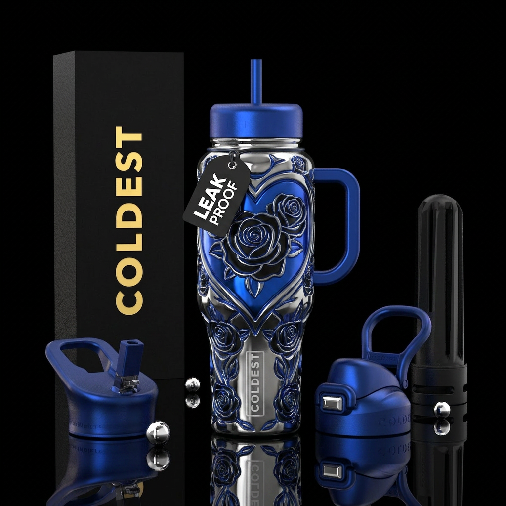 Metallic Rose water bottle design