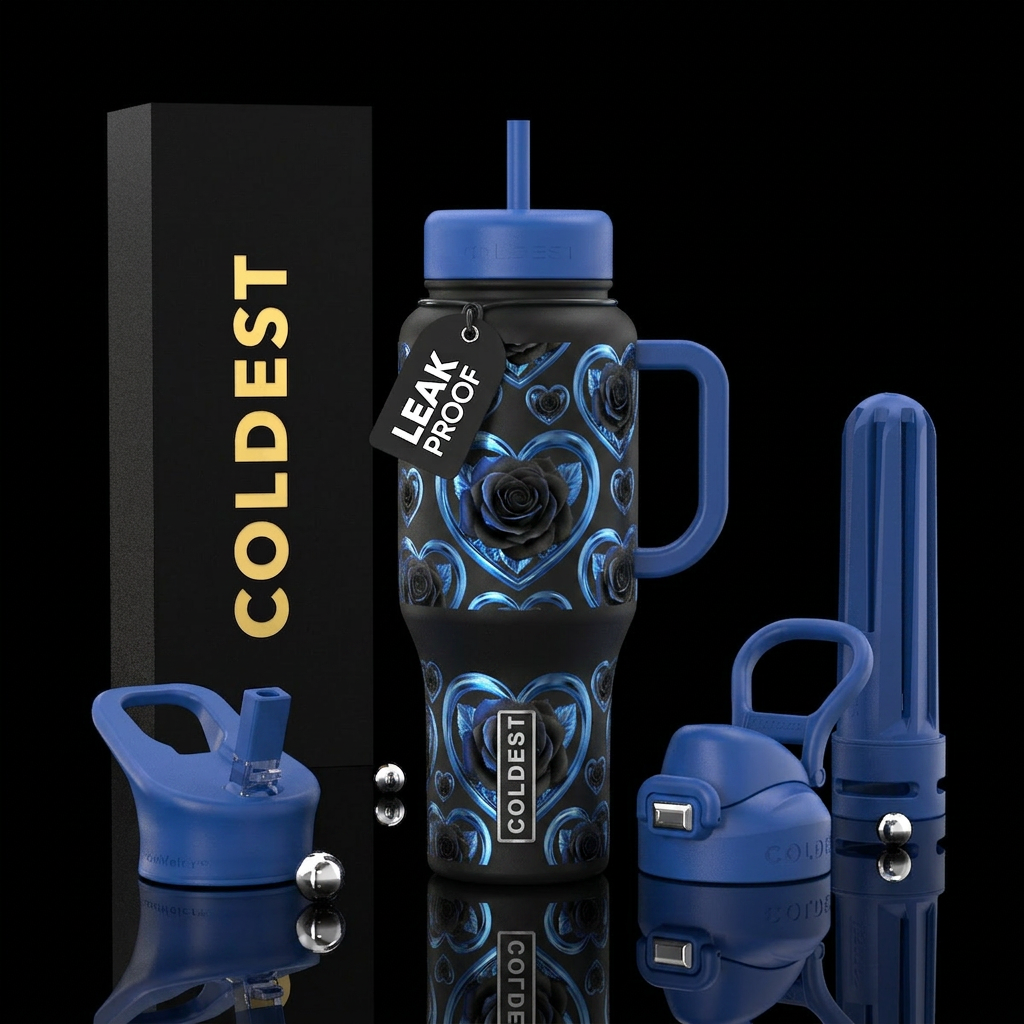 Romance Blues water bottle design