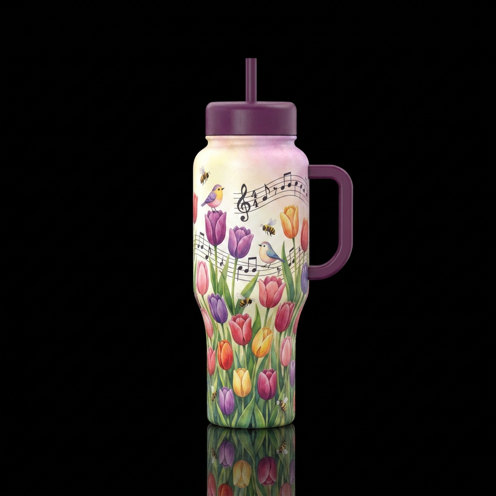The Birds and The Bees water bottle design