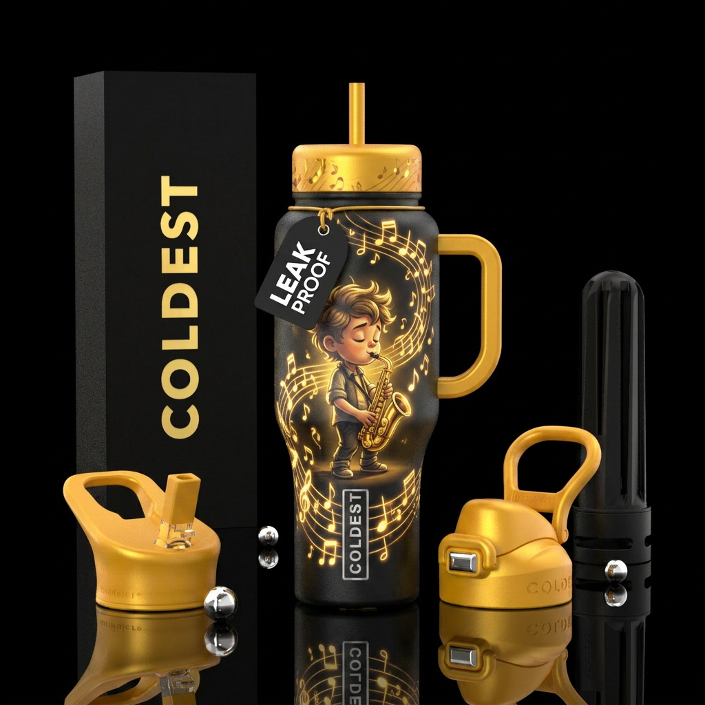 Feel That Music water bottle design