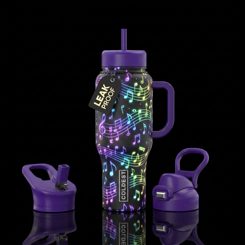Musician's Glow water bottle design