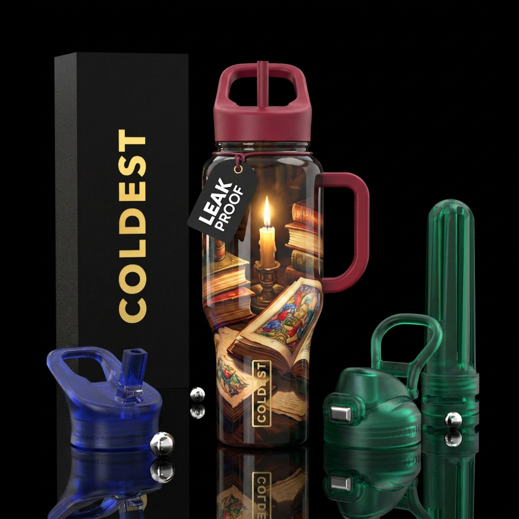 Candlelight Reading water bottle design