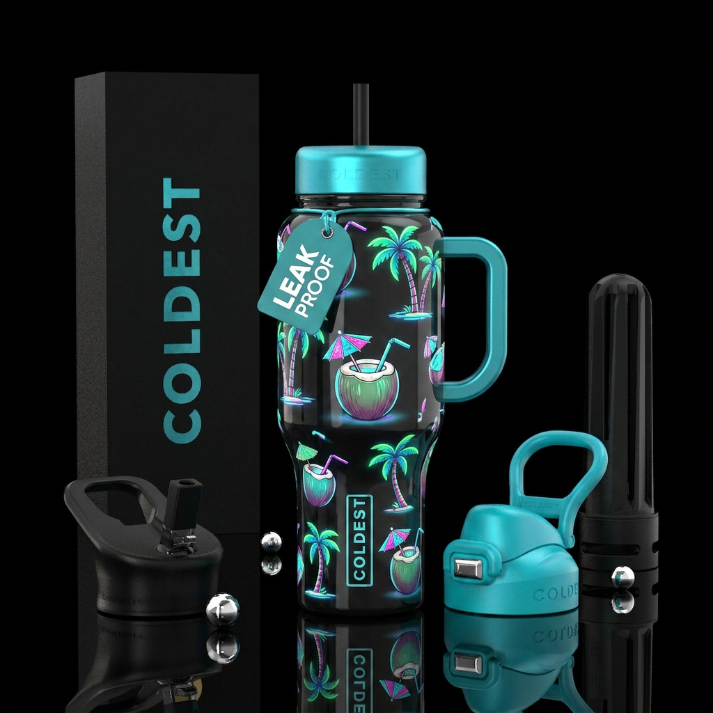 Island Vacation water bottle design