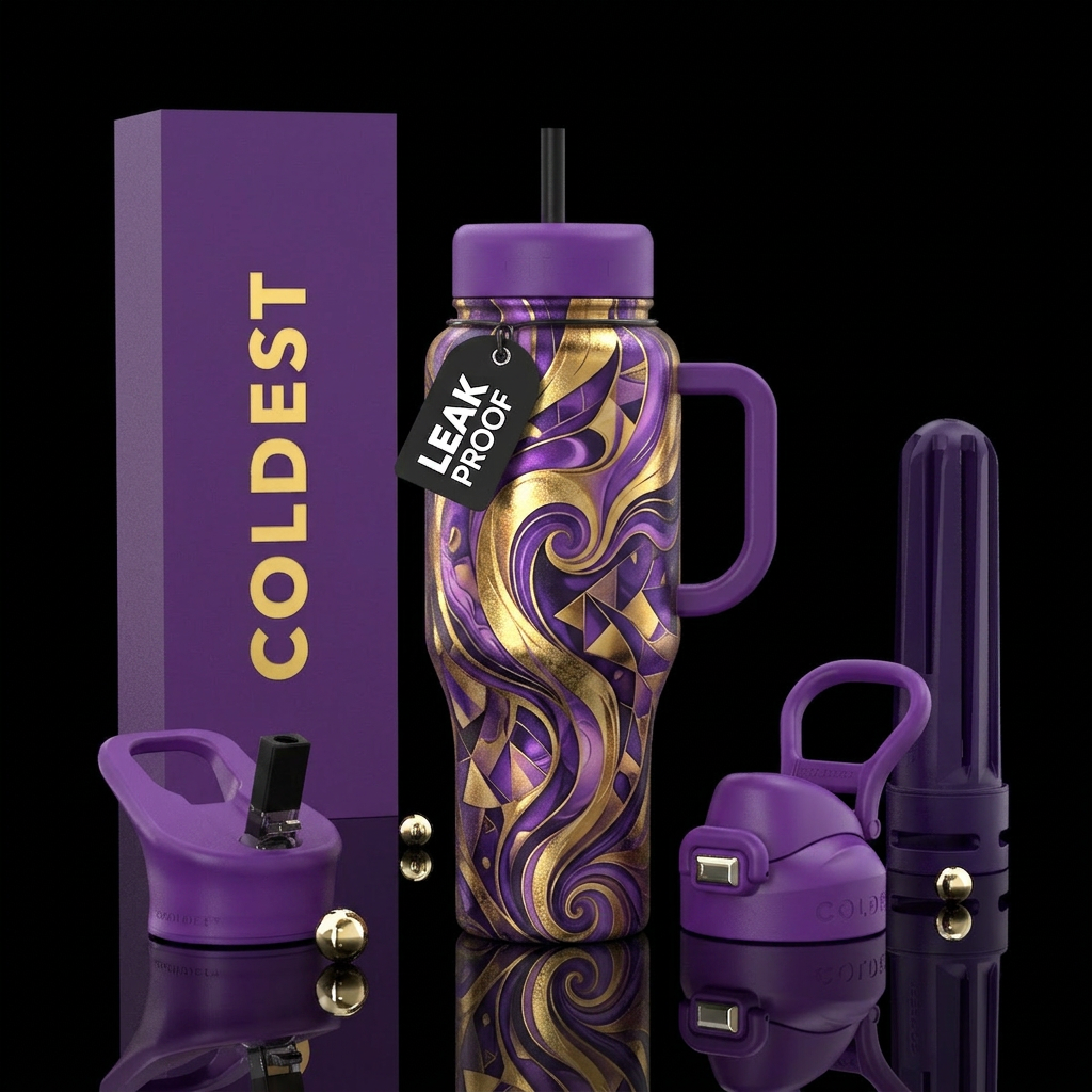 Purple Joy water bottle design