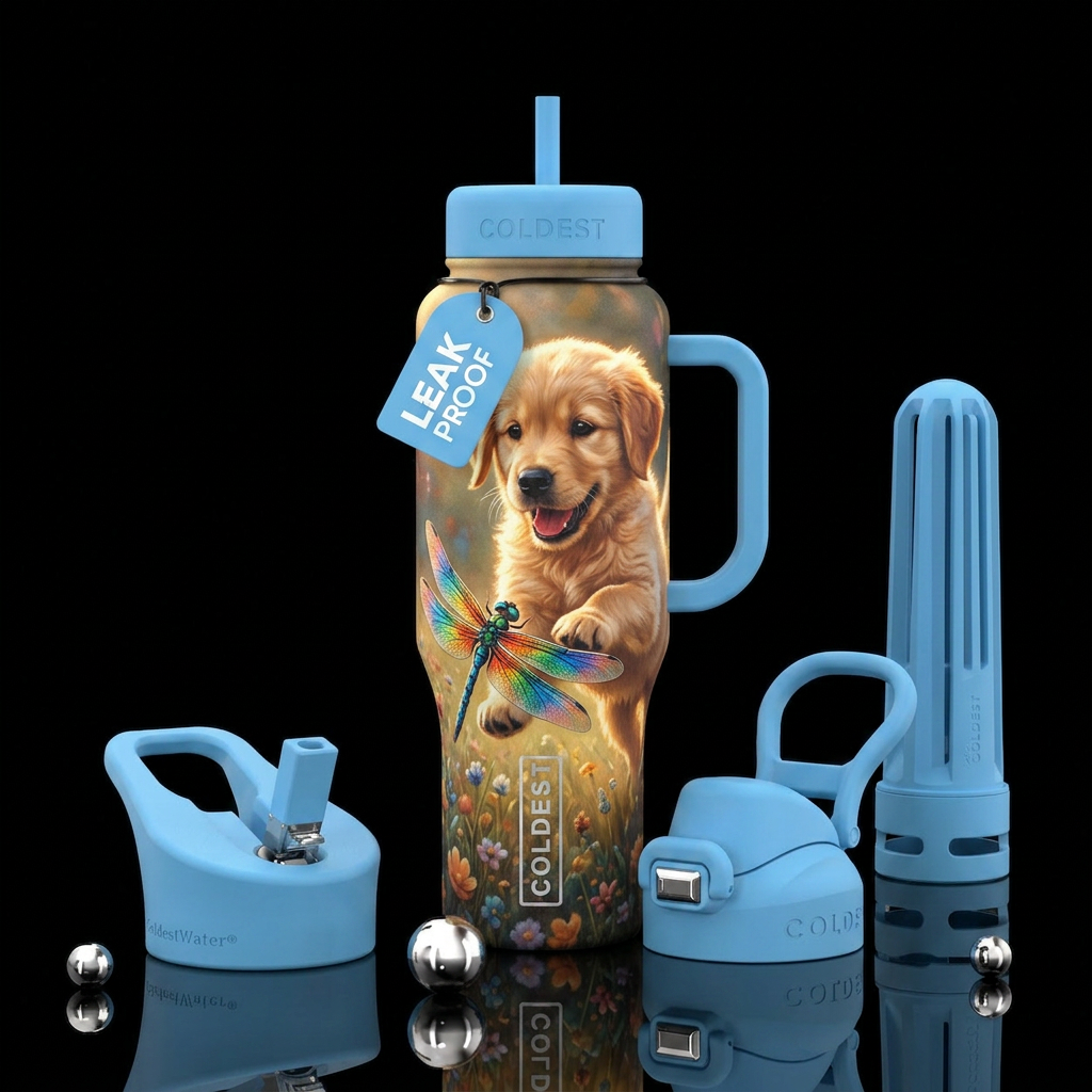 Fly Puppy water bottle design