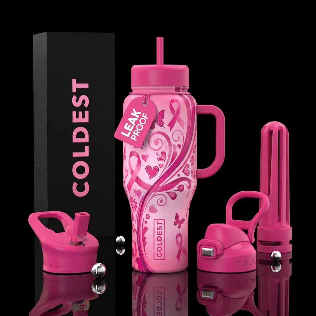 Breast cancer awareness water bottle design