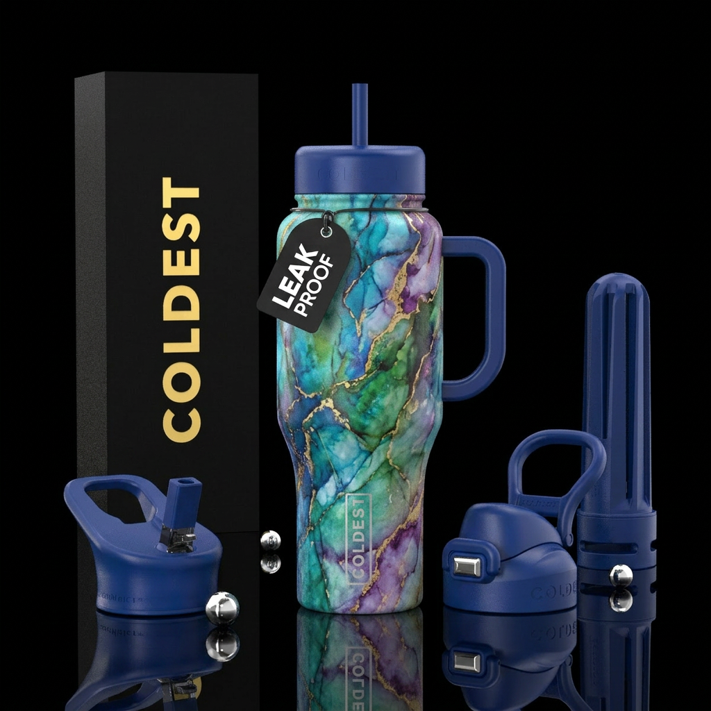 Marbled barrel planters water bottle design