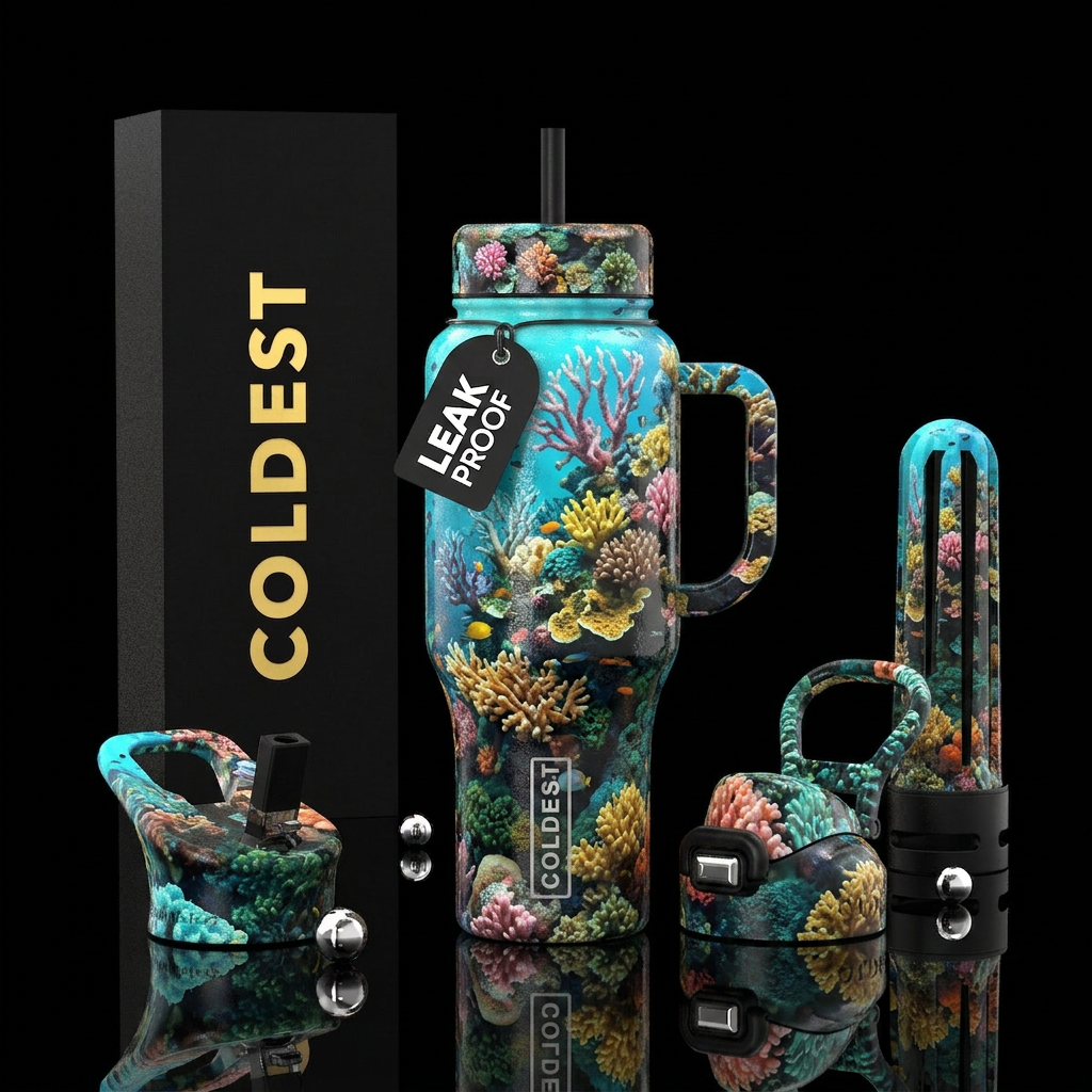The great coral reef and all its glory water bottle design