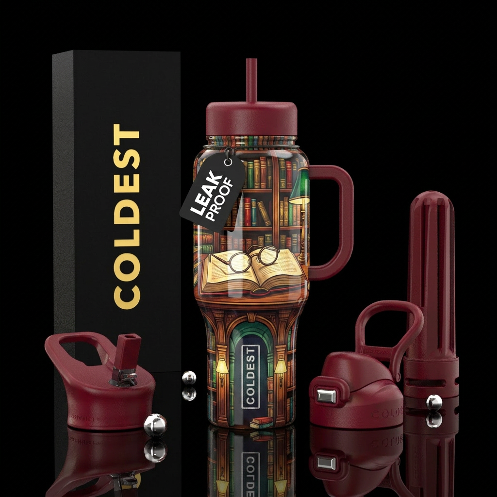 The librarian water bottle design