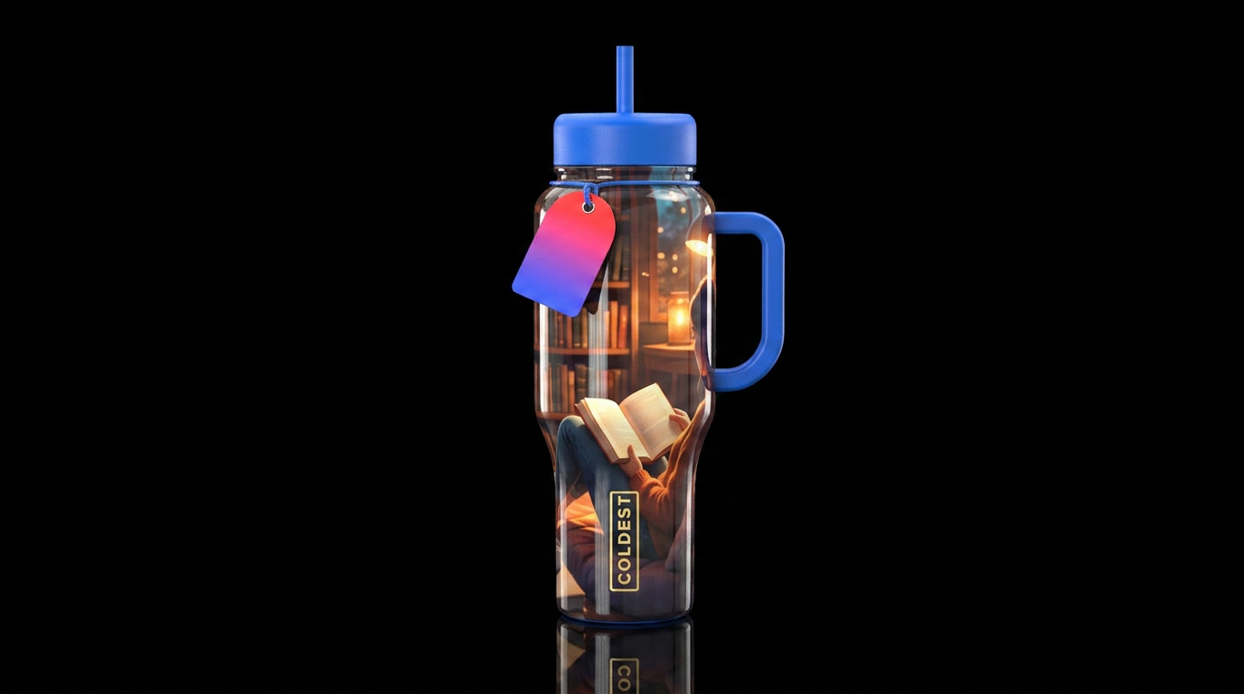 Read a book water bottle design