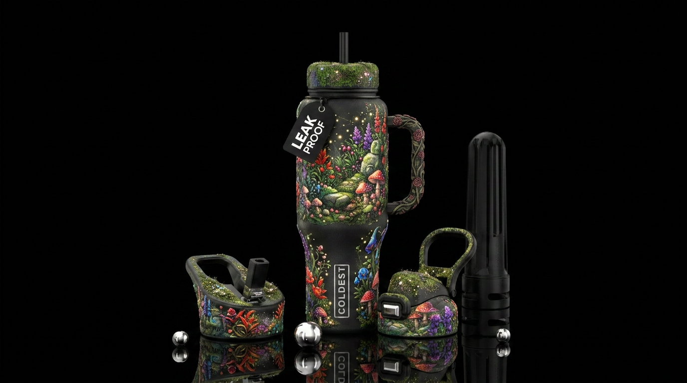 Secret fairytale garden water bottle design