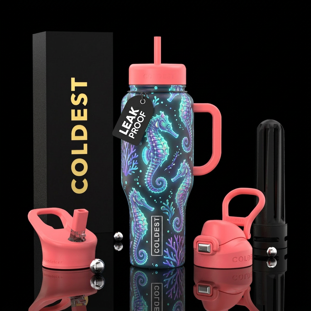 Glowie Seahorse water bottle design