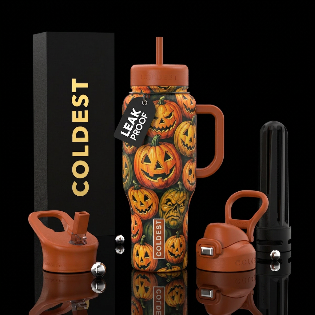 Vintage Jack o Lanterns water bottle design