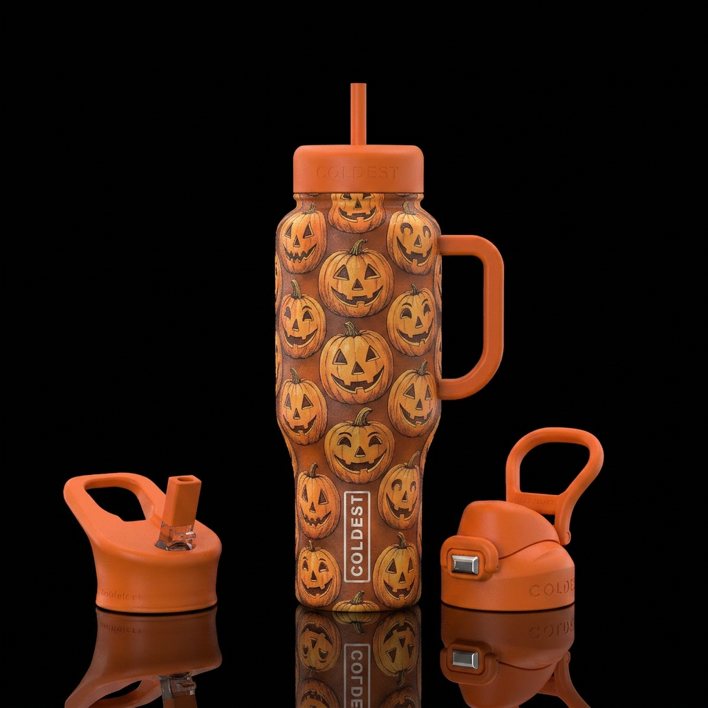 Vintage Jack o Lanterns water bottle design