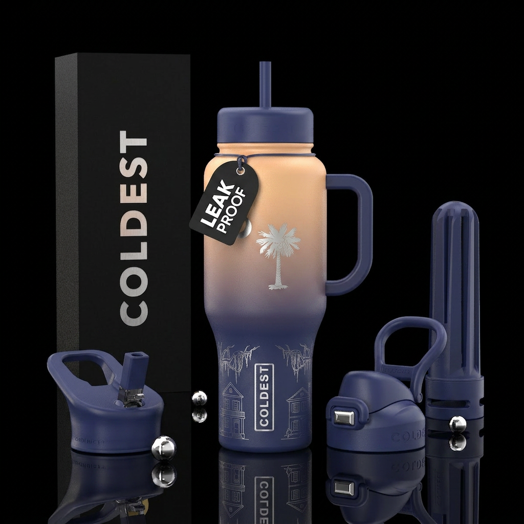A smooth, gradient finish that transitions from a ... water bottle design