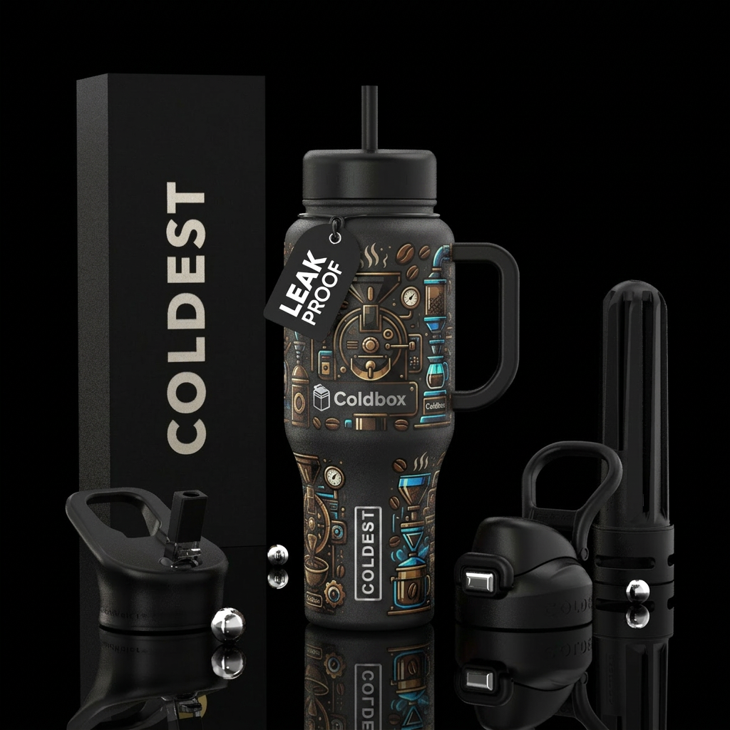 Coffee cup bottle with logo Coldbox water bottle design