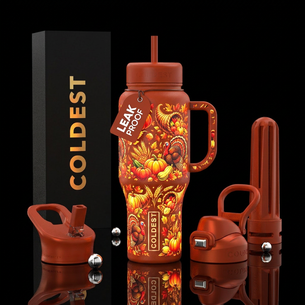 Glow is thanksgiving water bottle design