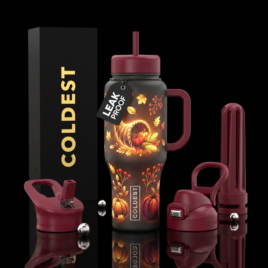 Glow is thanksgiving water bottle design