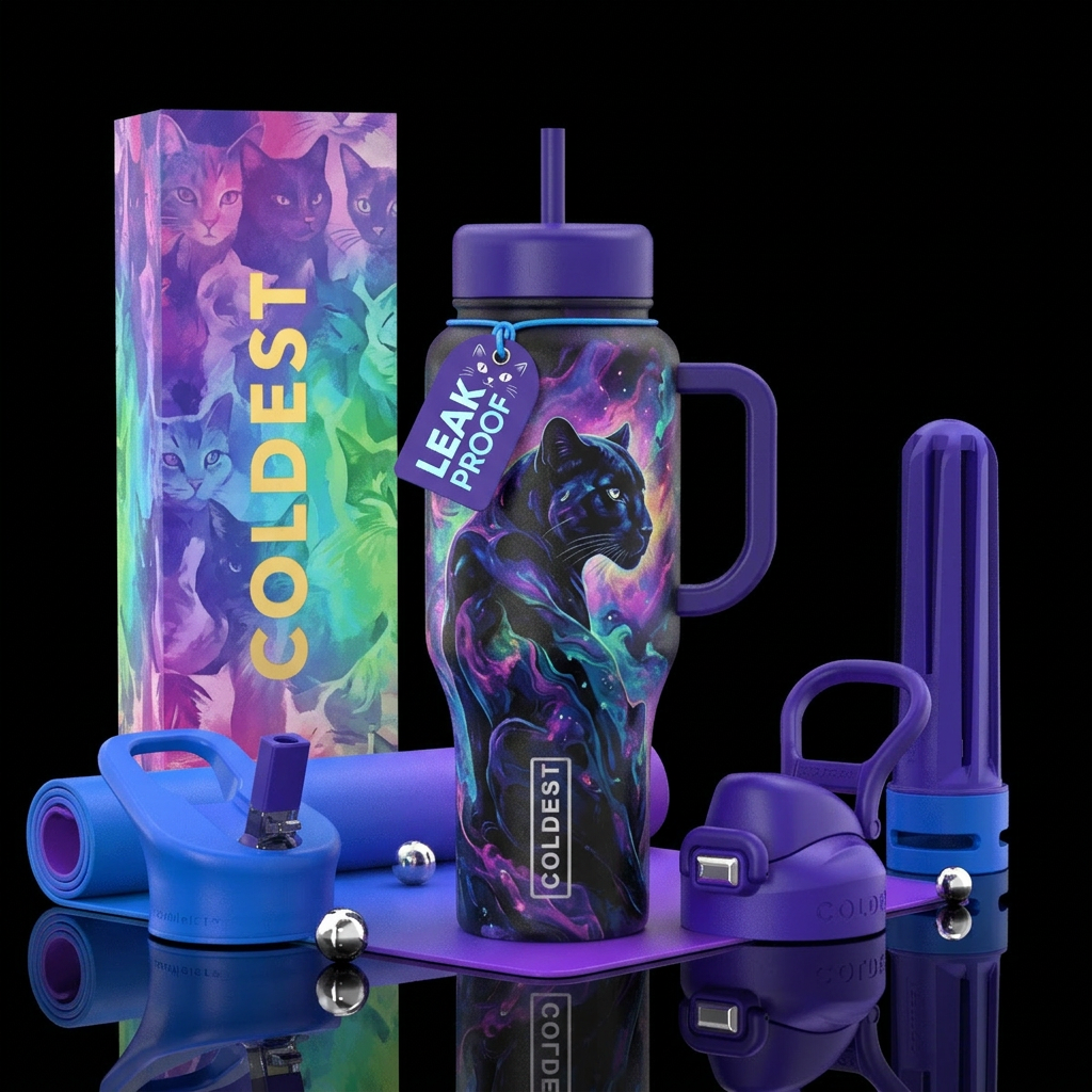A cat bottle water bottle design