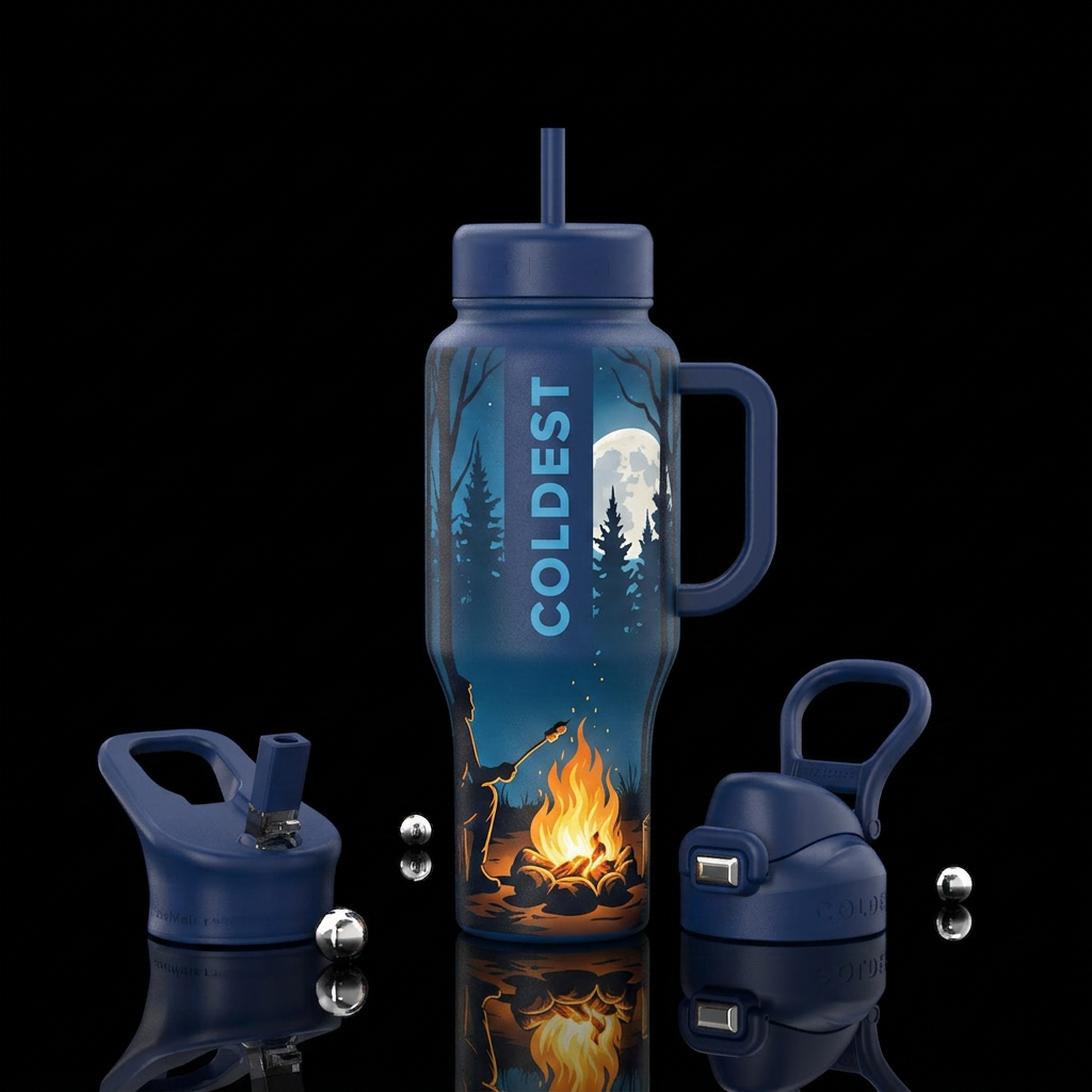 Campfire water bottle design