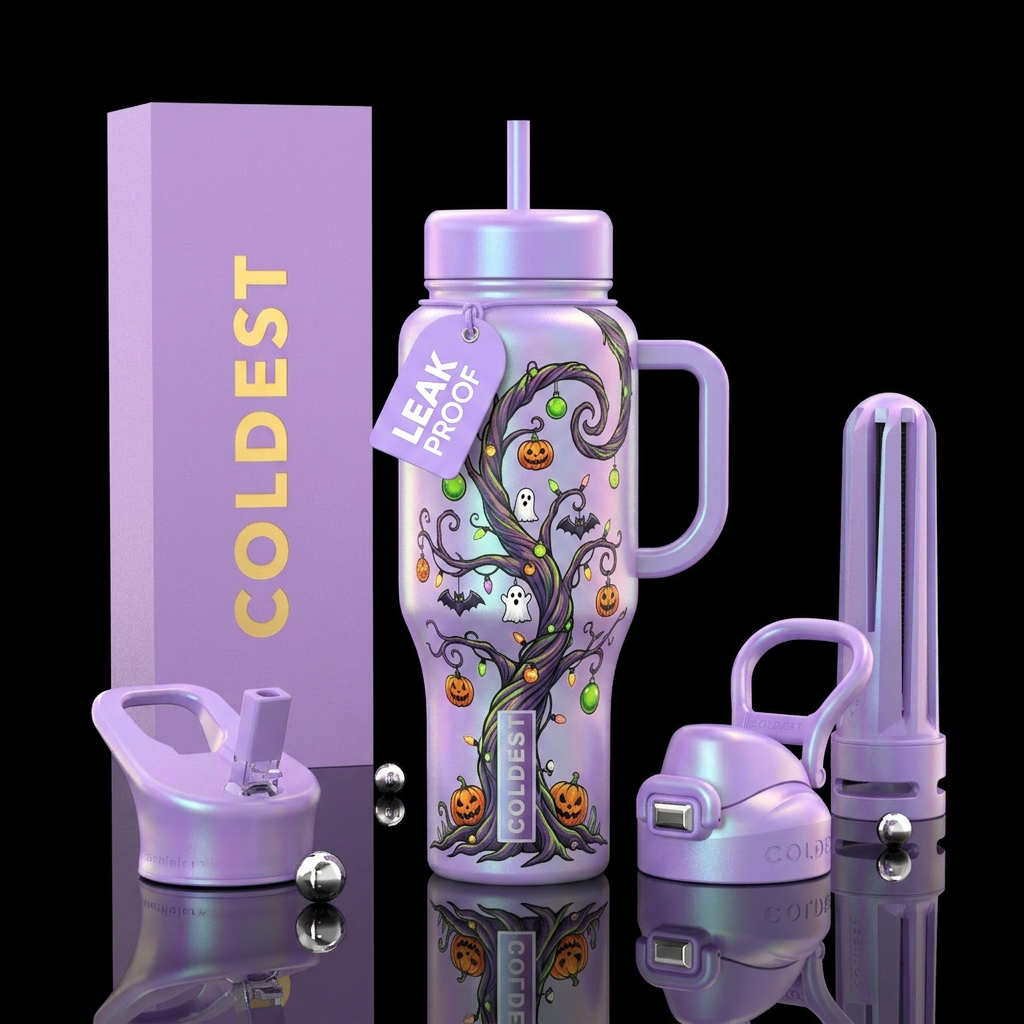 Halloween tree water bottle design