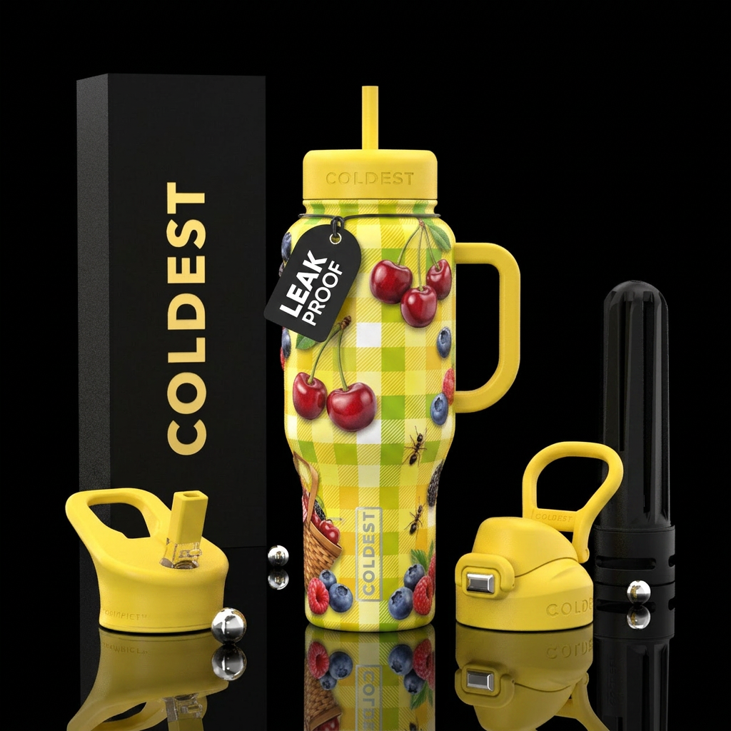 Cherries & Berries water bottle design
