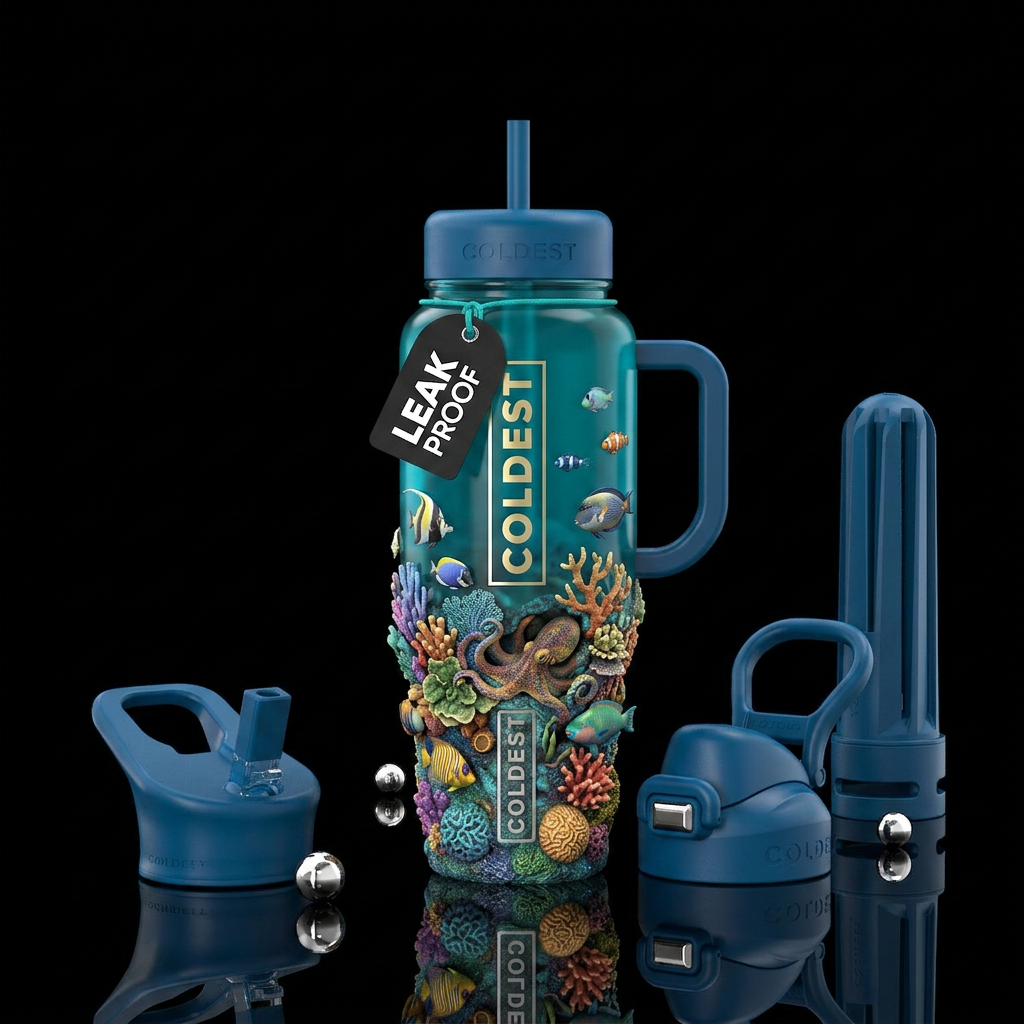 2000 Leagues water bottle design