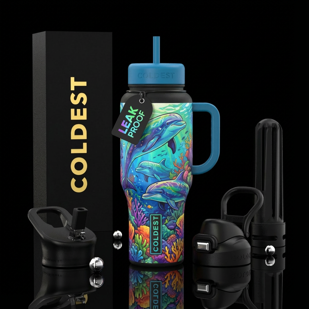 Dolphin water bottle design
