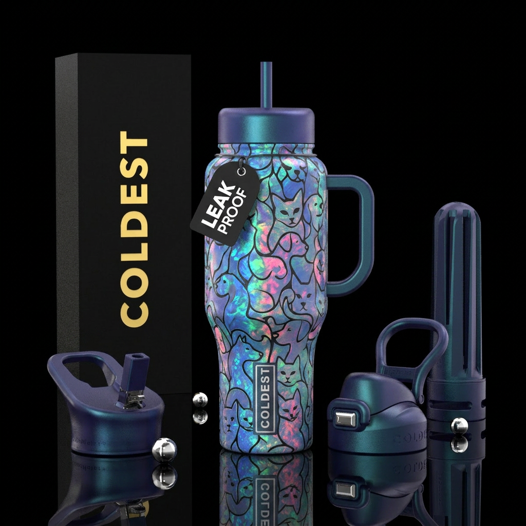 Opal cats and dogs water bottle design