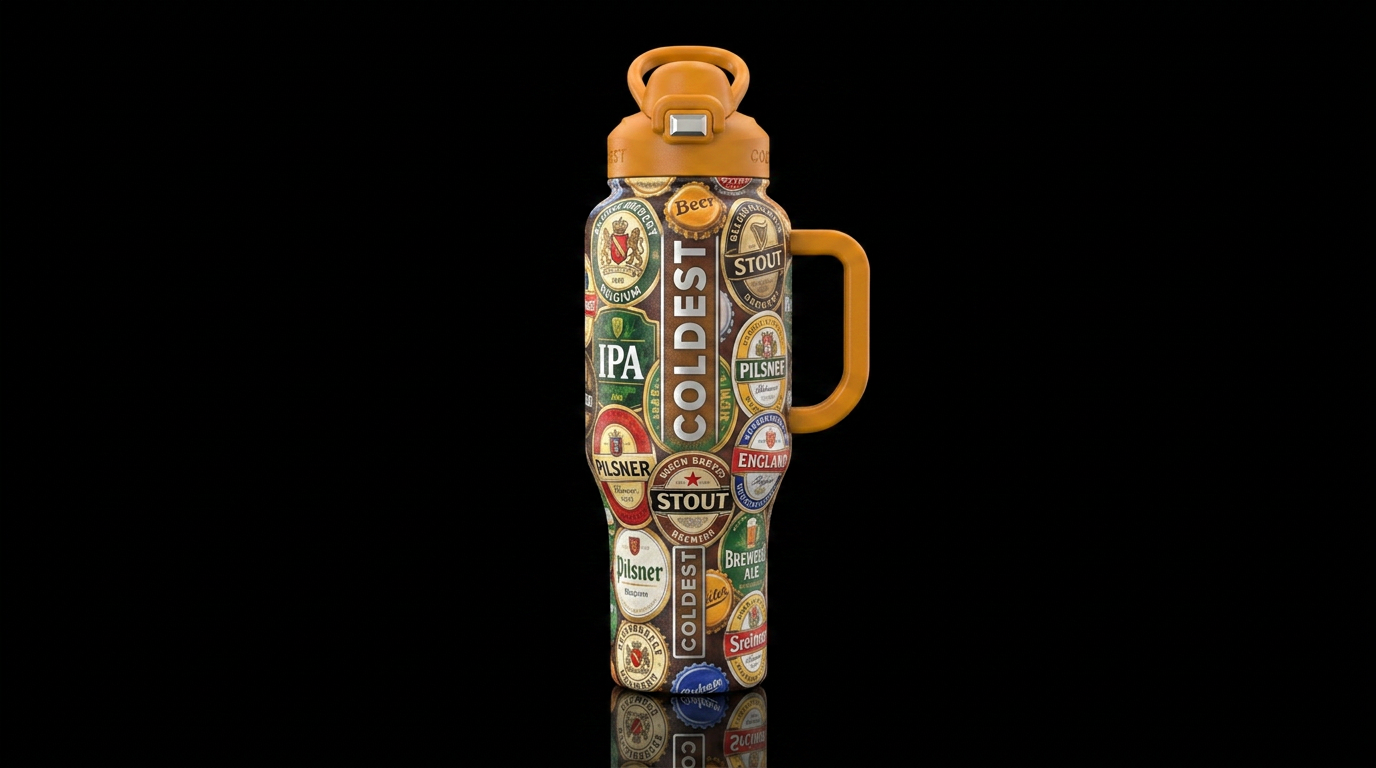 Beers of the world water bottle design
