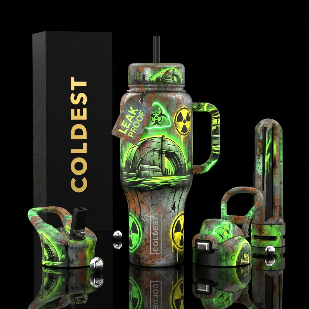 Chernobyl, spooky, radiation water bottle design