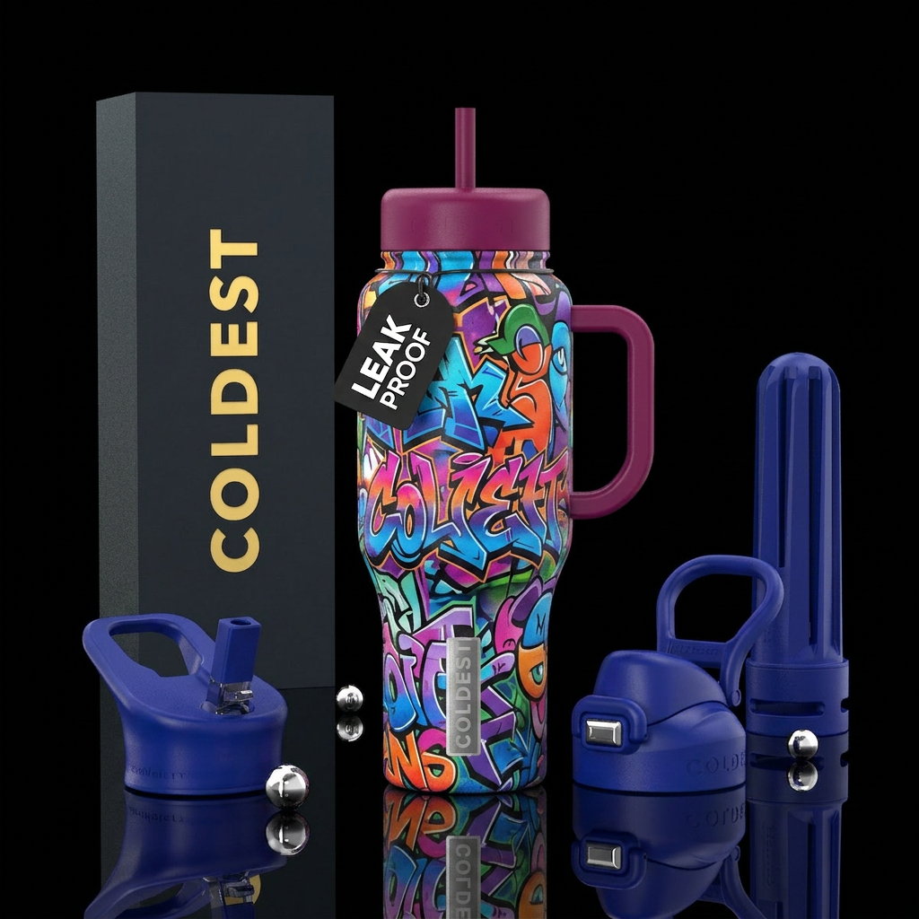 Graffiti on side of building water bottle design