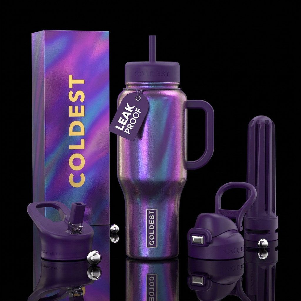 Purplescent water bottle design