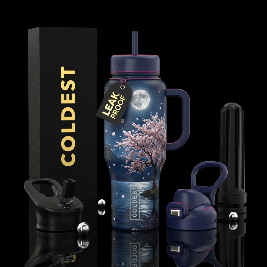 Moonlight Blossom water bottle design