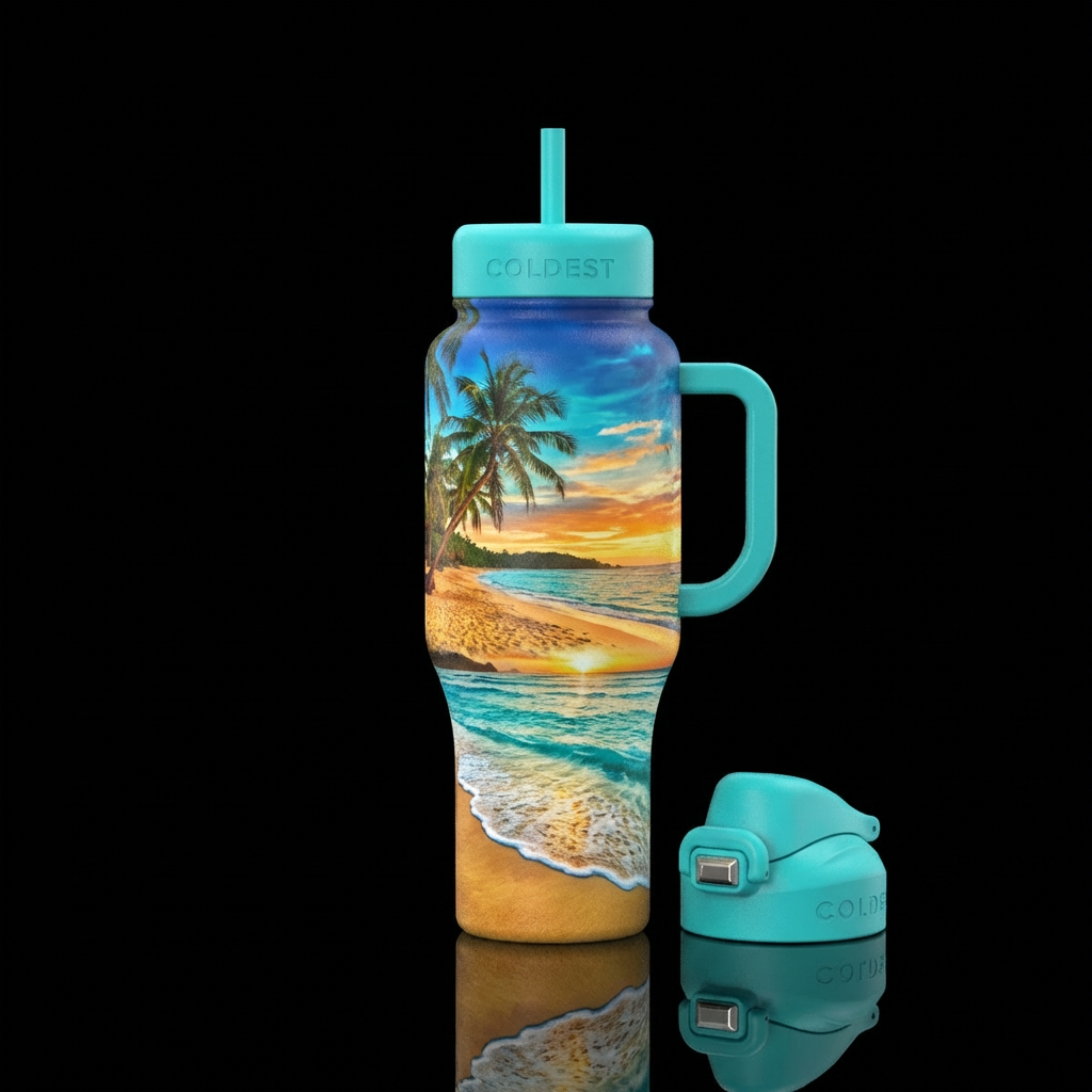 Beach water bottle design