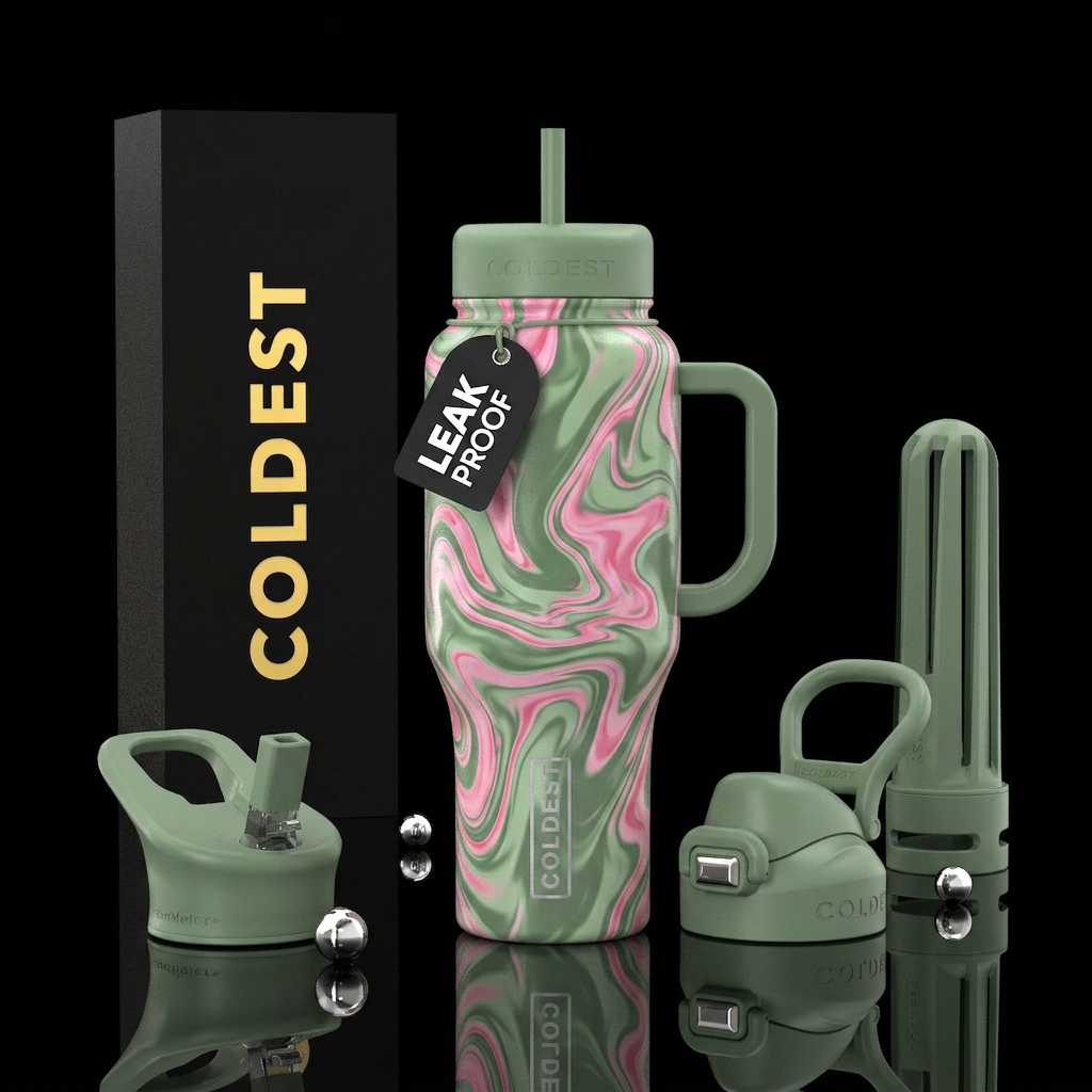 Oil slick water bottle design