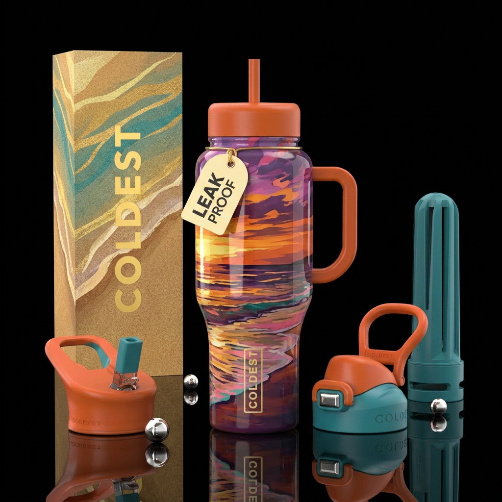 Sunset Shores water bottle design